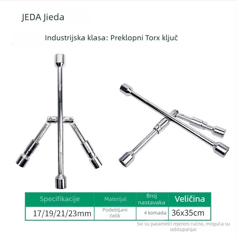 Jade sklopivi križni ključ za gume, teleskopni automobil ključ, prijenosni križni set utičnica