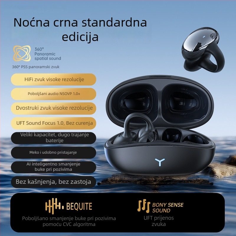 Nova Bluetooth slušalica s klipom za uho, bežična, aktivna redukcija šuma
