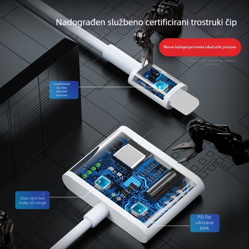 Adapter zvučne kartice: Lightning na 3,5 mm audio pretvarač za livestream s mikrofonom