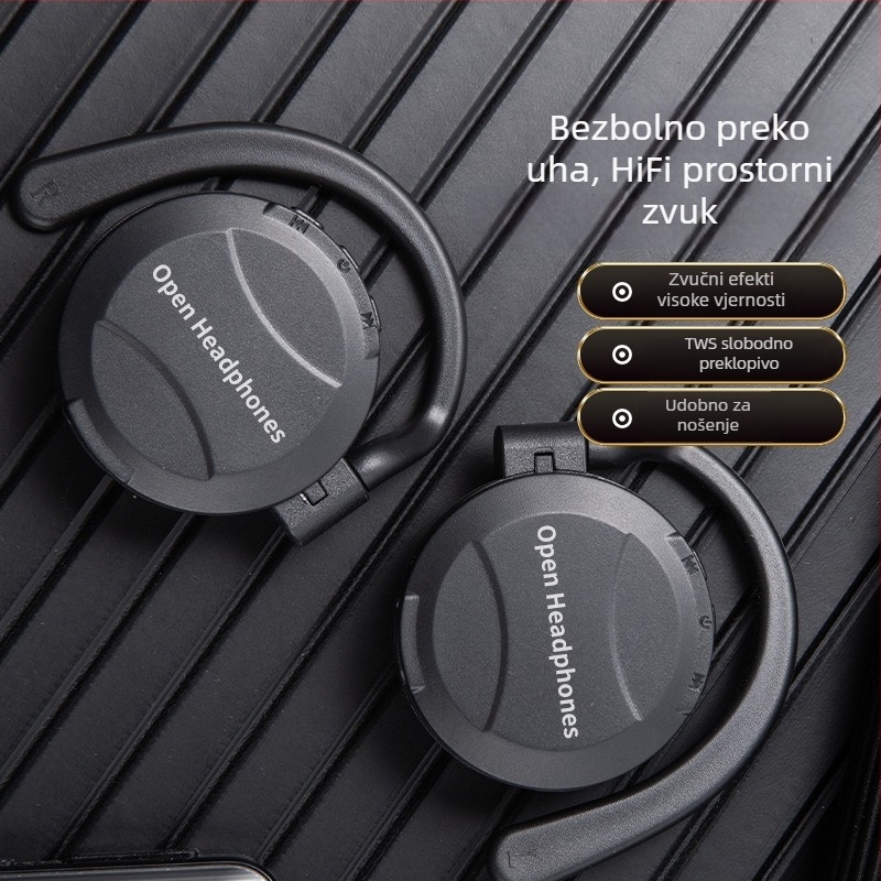 TWS Bluetooth slušalice s kukom za uho, patentirani privatni kalup, za outdoor planinarenje, niska latencija