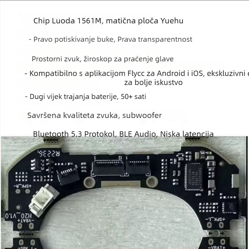 Over-ear bežične Bluetooth slušalice s aktivnom redukcijom šuma i režimom prozirnosti, kompatibilne s Apple i Android, MX Yuehu Zhongke
