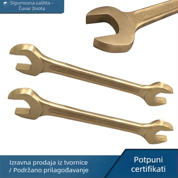 Eksplozijski otporan dvostruki ključ s otvorenim čeljustima od bakra i aluminijske bronze, bez iskri