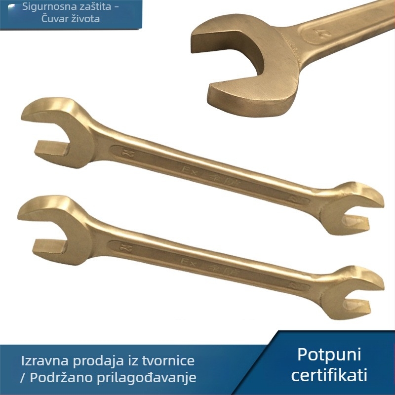 Eksplozijski otporan dvostruki ključ s otvorenim čeljustima od bakra i aluminijske bronze, bez iskri