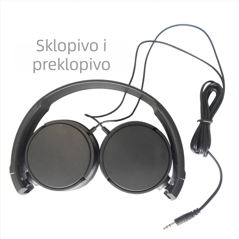 Žični over-ear slušalice s dubokim basom, idealne za igrice i online nastavu, kompatibilne s računalima, pametnim telefonima i elektroničkim tipkovnicama