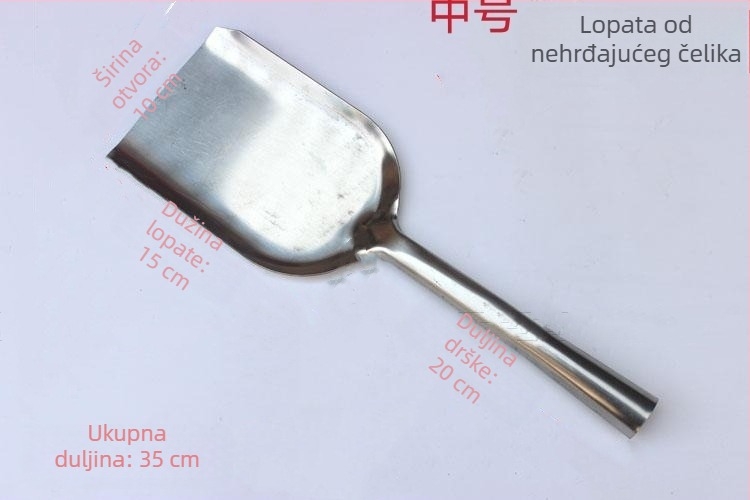 Lopata za vatru od ugljičnog čelika, debeli trup — višenamjenska lopata za pepeo, ugljen i šlaku