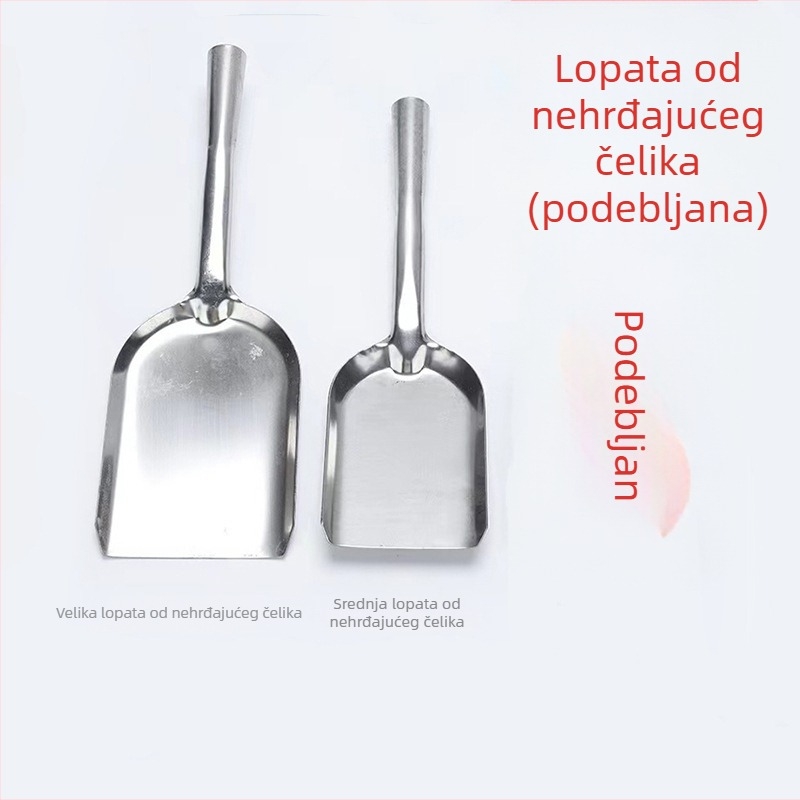 Lopata za vatru od ugljičnog čelika, debeli trup — višenamjenska lopata za pepeo, ugljen i šlaku
