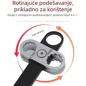 360° rotirajući prilagodljivi osam-u-jednom ključ za automobile