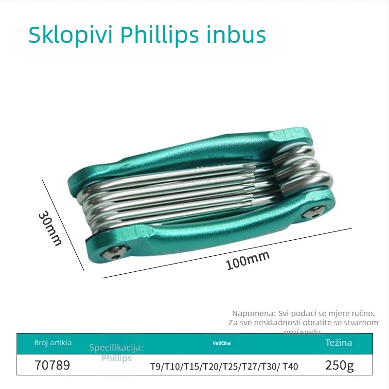 Oshake sklopni hex ključ od aluminijske legure s cvjetnim motivom i odvijač za auto popravke