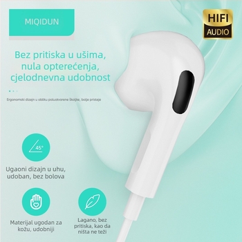 MQ19S Type-C in-ear žične slušalice, potpuno kompatibilne s iPhone 15, Huawei i Android telefonima