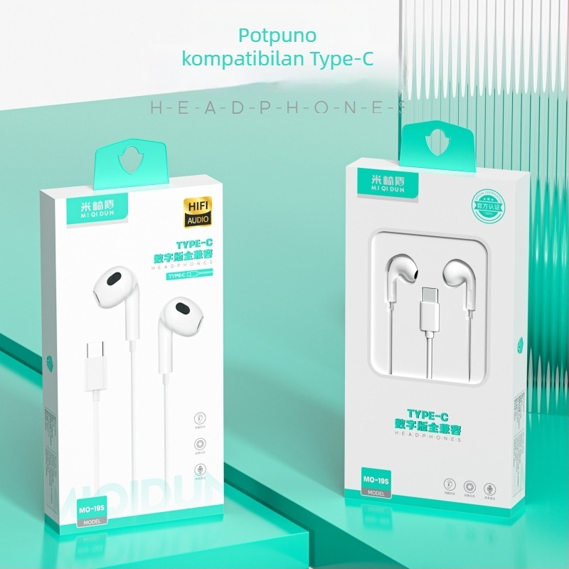 MQ19S Type-C in-ear žične slušalice, potpuno kompatibilne s iPhone 15, Huawei i Android telefonima