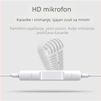 Jin Sanding žične slušalice s okruglim konektorom, Android-kompatibilne, s mikrofonom, bijele, 1 par