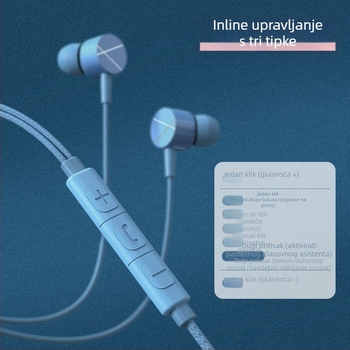 Eddie Sound USB-C žične in-ear slušalice s digitalnim dekodiranjem za HD zvuk, metalni dizajn Morandi