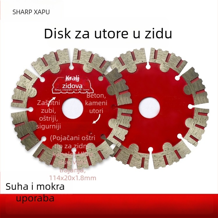Dijamantni disk za suho rezanje keramike i mramora, dijamantski disk s legurom kobalta, toplo presovan keramički disk s kanalima