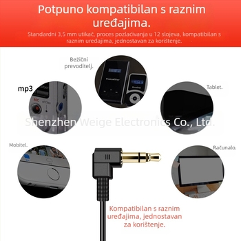Žičana slušalica za jedno uho, D-tip, za simultano prevođenje, konferencije i muzejske vodiče