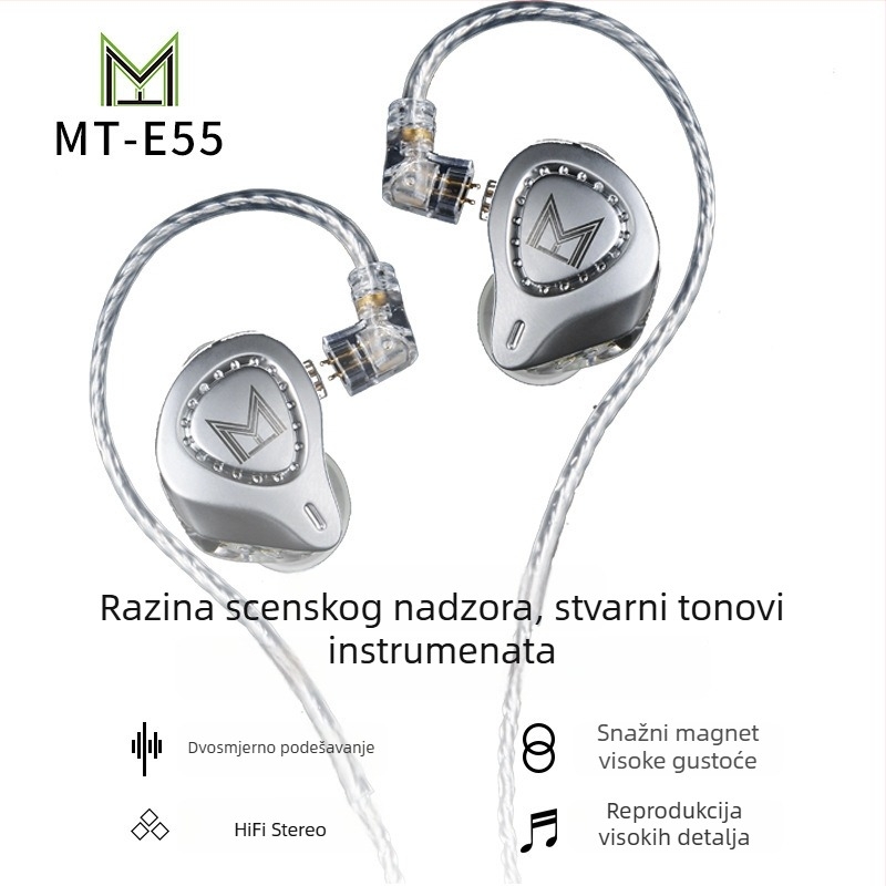MT-E55 in-ear monitor slušalice s 16 drivera, dvostruki dinamički drajver za live pjevanje