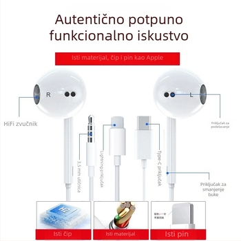Apple Type-C slušalice s ugrađenom upravljanjem za pozive i slušanje glazbe, serija 17/16/15 s digitalnim čipom