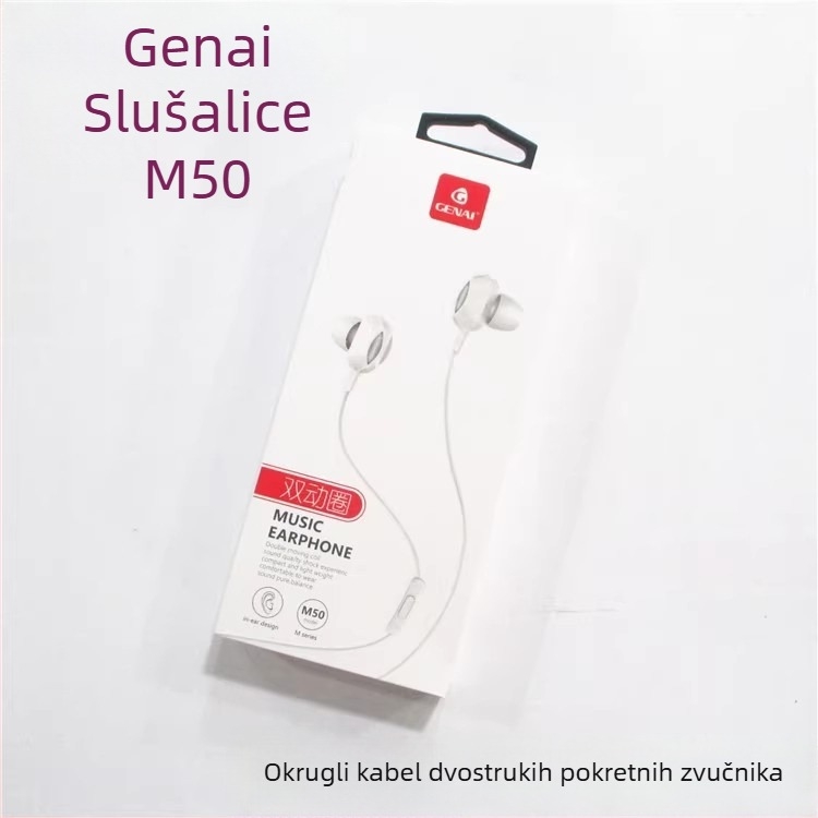 Gnai M50 žične in-ear slušalice s dvostrukim dinamičkim pogonom i mikrofonom, univerzalna kompatibilnost
