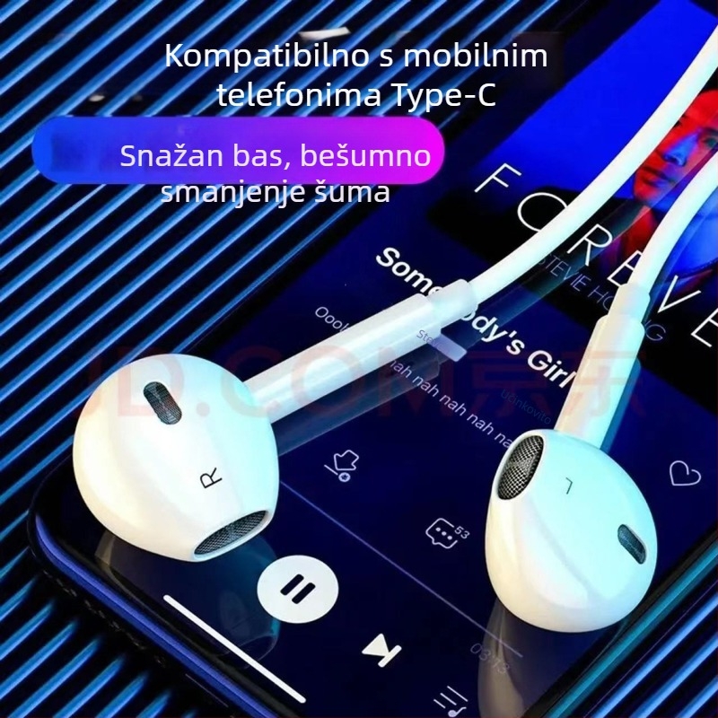 Žične slušalice Type-C, za igre, s redukcijom šuma, s mikrofonom, kompatibilne s Xiaomi, Oppo, Huawei, Honor i Vivo, in-ear