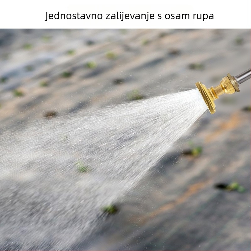 Prilagodljiva zakrivljena mlaznica za finu maglu, atomizirajući raspršivač za kućnu upotrebu u vrtu s osam otvora