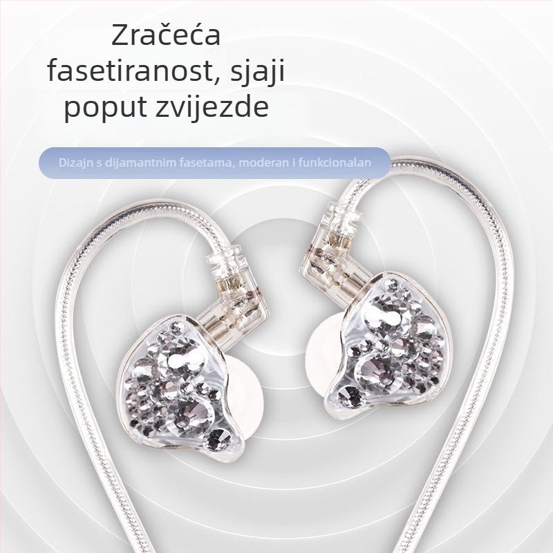 Phantom Sound ISCK-K2 žične in-ear slušalice za monitoring, 3 m kabel, za live streaming, karaoke i snimanje
