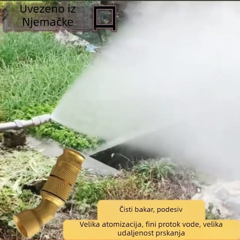 Novi model potpuno bakrena mlaznica s podesivom atomizacijom, visokotlačni električni prskalica za vrt