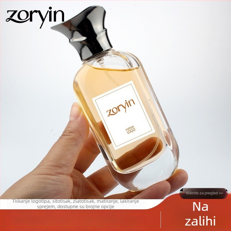 Prozirna staklena bočica za parfem s okruglim ramenima i debelim dnom, 50 ml ili 100 ml, raspršivač s poklopom od cinkovog legura, bočica za dopunu