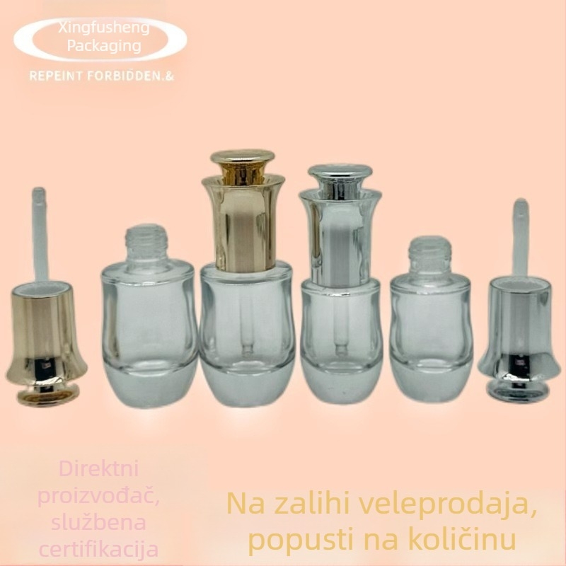 Staklena boca s ploskim ramenima i debelim dnom, pumpa za doziranje za esencijalna ulja, losione i serume, kapaciteti 15 ml i 30 ml