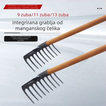 Hrabla od mangan čelika s devet zuba, jednopločno tijelo, za prozračivanje tla i suzbijanje korova – poljoprivredni alat