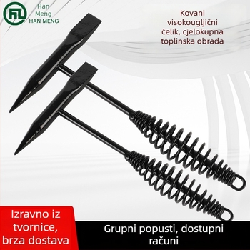 Zavarivački čekić za uklanjanje šljake – vrh od visokougljičnog čelika, drška od željeza, duljina 350 mm, težina 0,5 kg, amortizacija udaraca