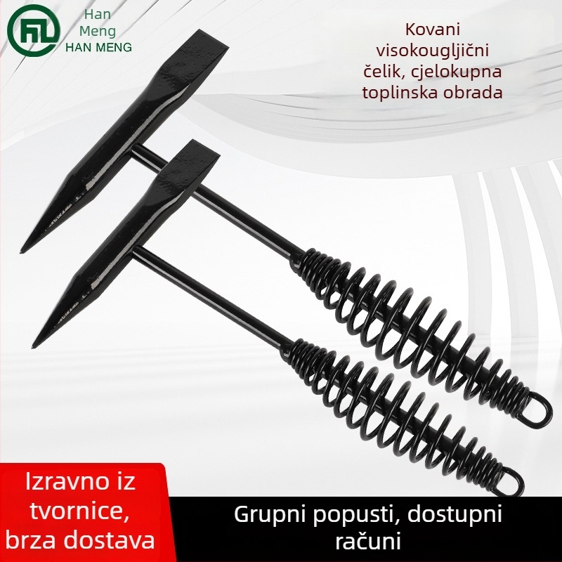 Zavarivački čekić za uklanjanje šljake – vrh od visokougljičnog čelika, drška od željeza, duljina 350 mm, težina 0,5 kg, amortizacija udaraca