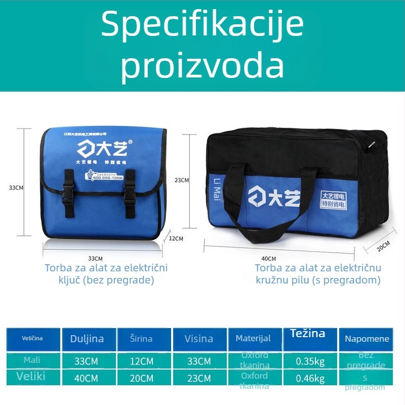 Dayi set alata u ruksaku: električni udarni ključ i kružna pila za drvodjelstvo
