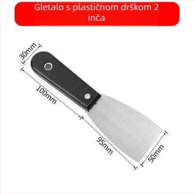 Špatula za žbukanje s crnom plastičnom ručkom, debela za fuge i radove na zidu