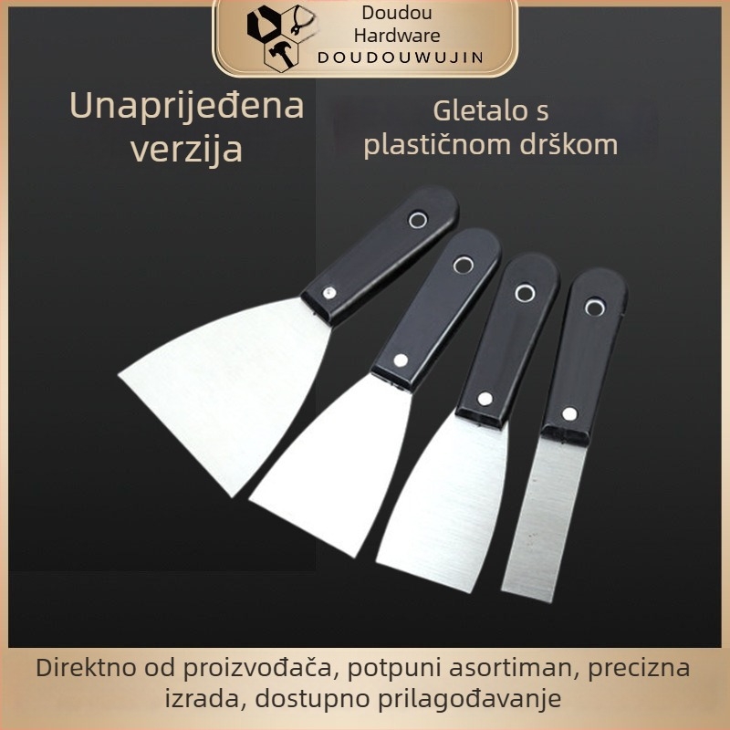 Špatula za žbukanje s crnom plastičnom ručkom, debela za fuge i radove na zidu