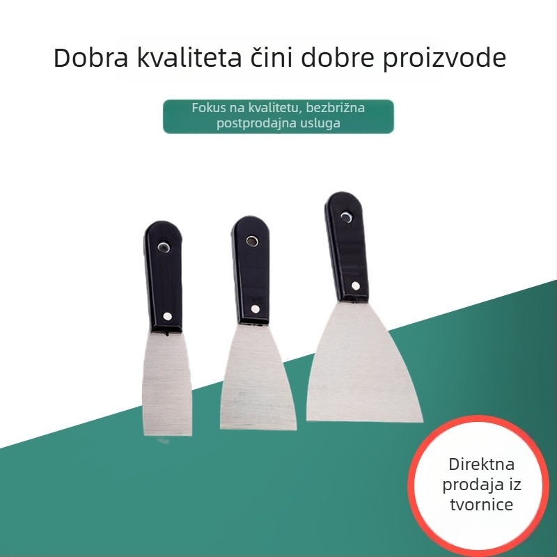 Špatula za žbukanje s crnom plastičnom ručkom, debela za fuge i radove na zidu