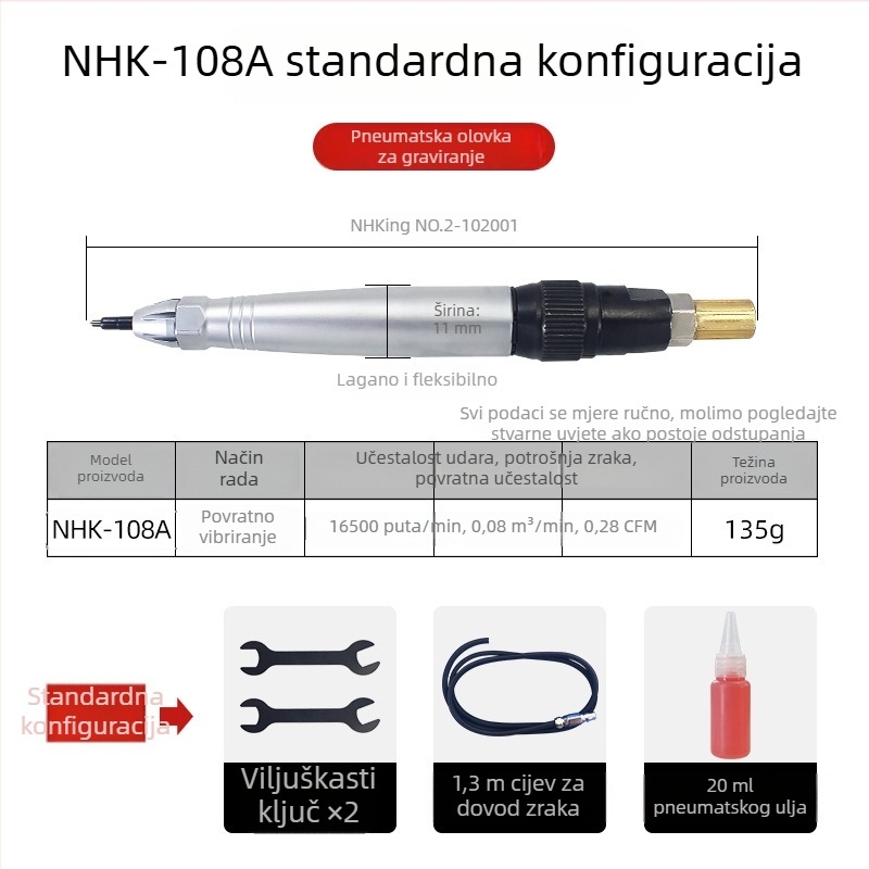 NHKing Pneumatska olovka za graviranje drveta i namještaja — Ultrazvučni alat za označavanje i graviranje