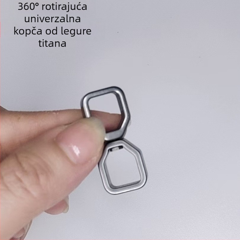 360° rotirajući mini ključni lanac od titanove legure, univerzalna kopča, protiv gubitka, EDC brzo otpuštanje