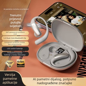 OWS Bluetooth slušalice za uho s klipom, AI prijevod, redukcija šuma, dugi vijek baterije, bežični sport
