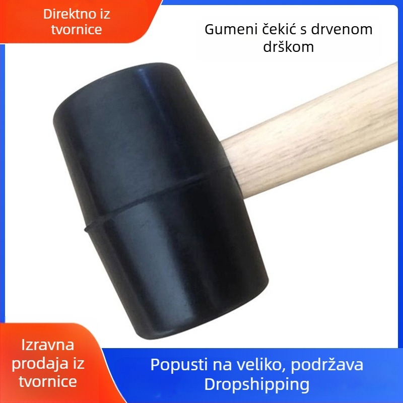 Gumeni čekić s okruglom glavom za ugradnju, čekić s kožnom glavom za pločice, mramor i lim