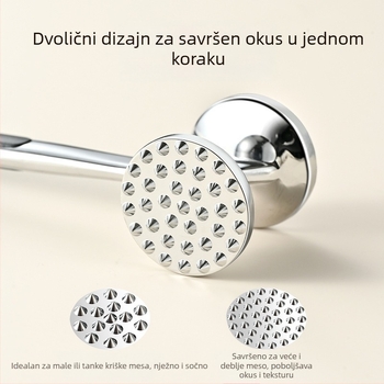 Čekić za meso od nehrđajućeg čelika, za tenderiziranje i za steak, kuhinja i profesionalna upotreba