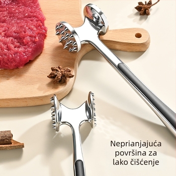 Čekić za meso od nehrđajućeg čelika, za tenderiziranje i za steak, kuhinja i profesionalna upotreba