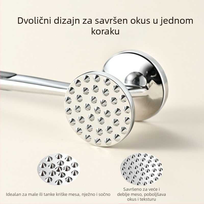 Čekić za meso od nehrđajućeg čelika, za tenderiziranje i za steak, kuhinja i profesionalna upotreba