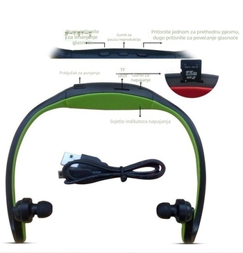 Neutral S9 Bežične Bluetooth slušalice sa slotom za karticu, sportski dizajn iza vrata, stereo zvuk