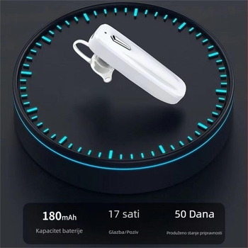 Bluetooth 4.1 monofonno slušalica s dubokim basom, za pozive i glazbu, kompatibilna s Androidom, iPhoneom i Type-C uređajima