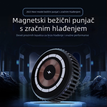 Qi2 bežični punjač 15W za iPhone 12–15 s magnetskim hlađenjem zraka