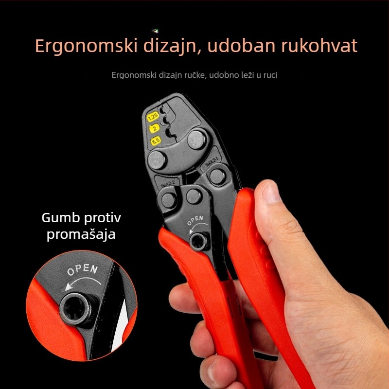 Klešta za lisovanje holih terminala za bakrene vodiče, višestruka primjena