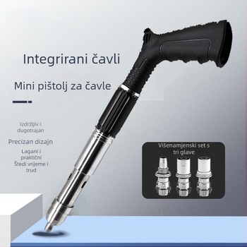 Mini pištolj za čavlje za ugradnju u strop – integrirani alat za zabijanje čavlji, za beton, vodovod i elektro radove, s tišim modelom.