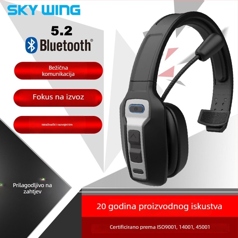 BT bežični Bluetooth 5.2 headset za razgovore uz ENC redukciju buke, mono