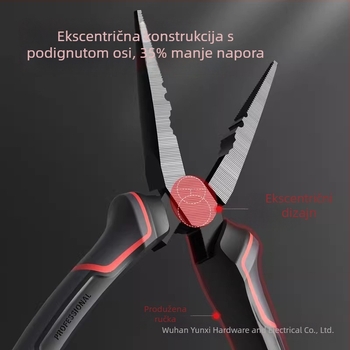 Deli profesionalne klešta s igličastim nosom, izolirana, njemačkog stila, DL0103