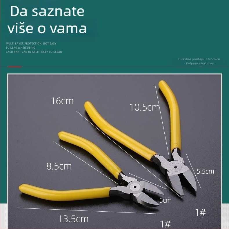 Mini diagonalne kliješta – japanski stil, tanka oštrica, za bakrenu i aluminijsku žicu, elektrikarska kliješta
