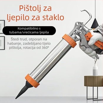 Pistolj za strukturno ljepilo od legiranog nehrđajućeg čelika, viskoznost visoka, univerzalna upotreba, štedi napor